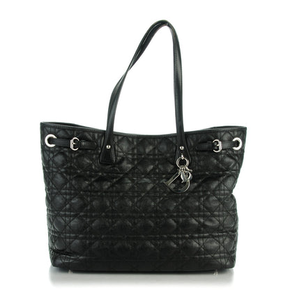 Christian Dior Coated Canvas Cannage Medium Panarea Tote Black 1 of 8