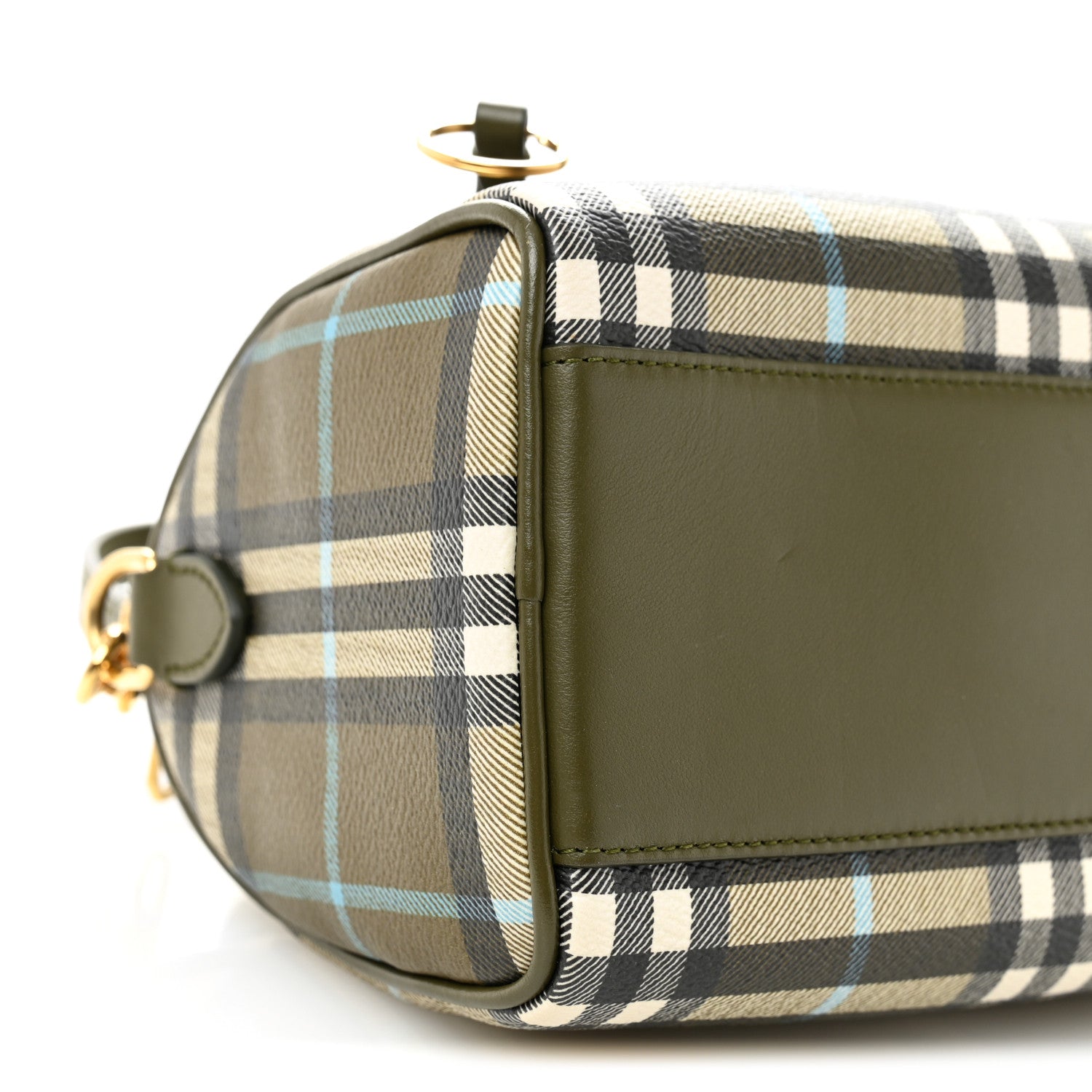 Burberry Vintage Check Mini Bowling Bag Olive Green 9 of 10