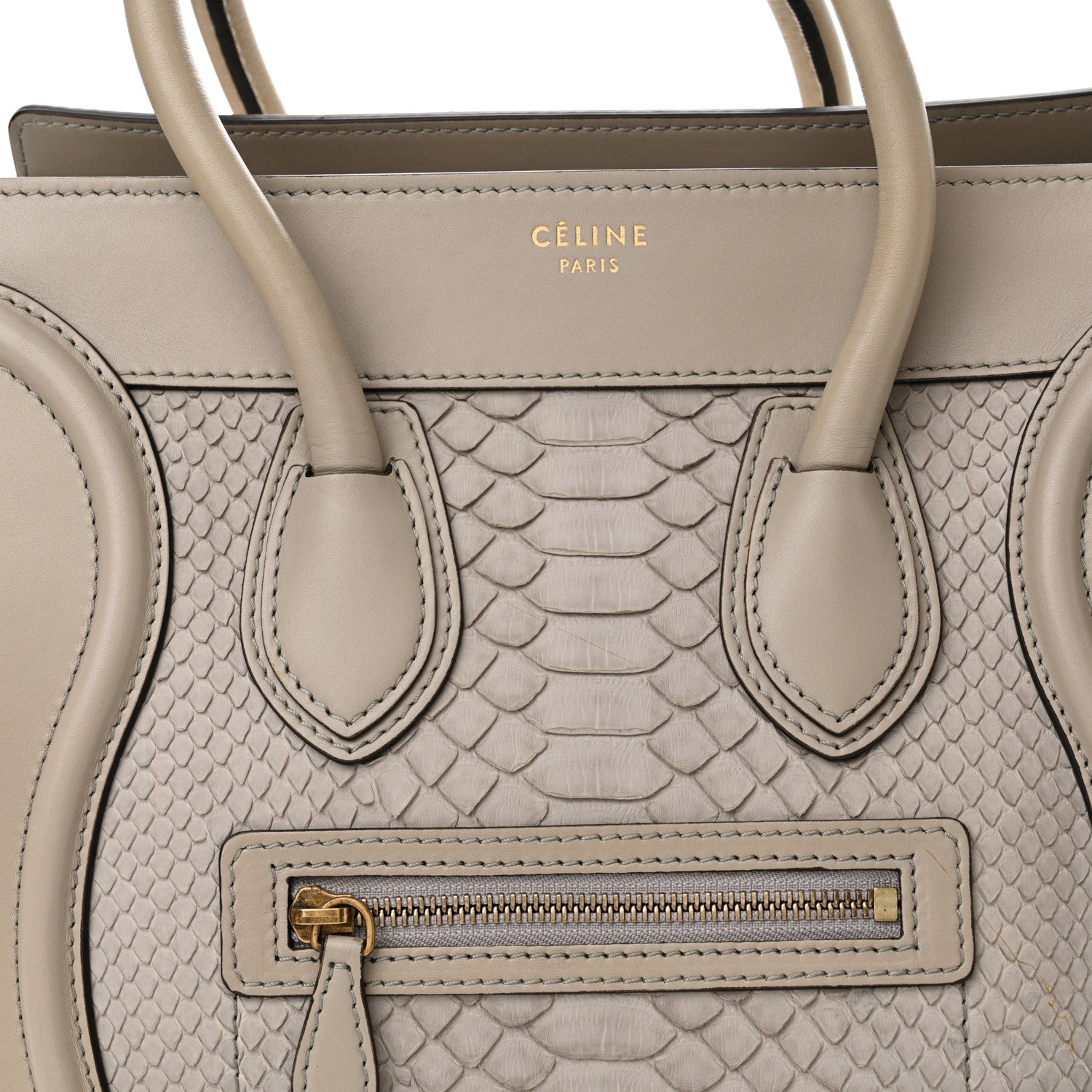 Celine Python Smooth Calfskin Micro Luggage Pearl 7 of 14