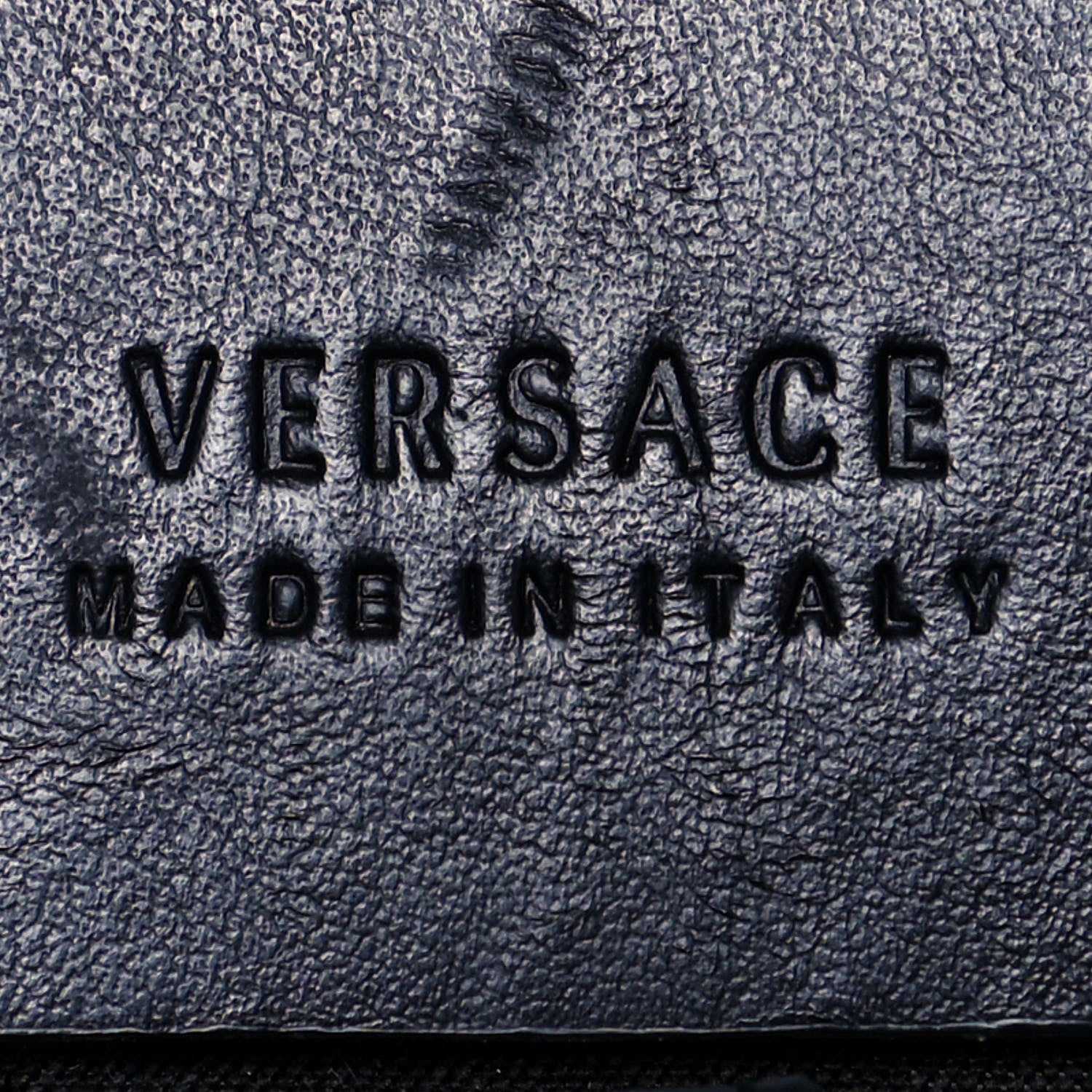 Versace Calfskin Embroidered Logo Backpack Black 5 of 16