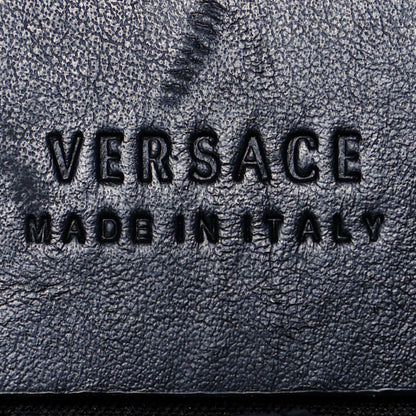 Versace Calfskin Embroidered Logo Backpack Black 5 of 16