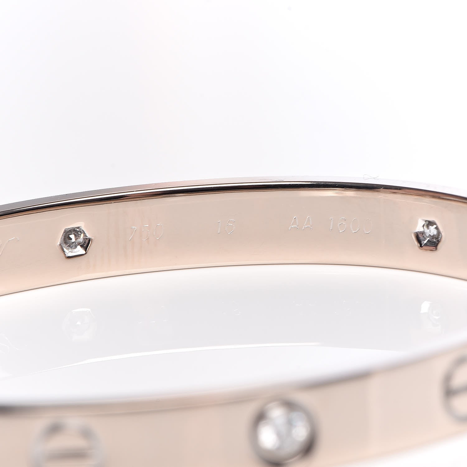 Cartier 18K White Gold 6 Diamond LOVE Bracelet 16 5 of 7