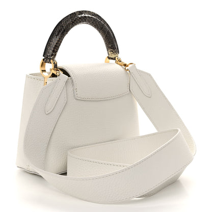 Louis Vuitton Taurillon Snakeskin Capucines Mini White 3 of 9