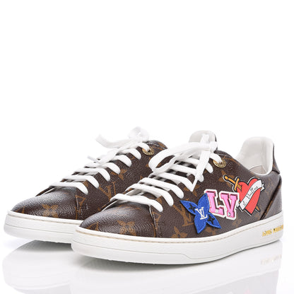 Louis Vuitton Calfskin Monogram LV Black Heart Sneakers 37.5 Cacao 3 of 8