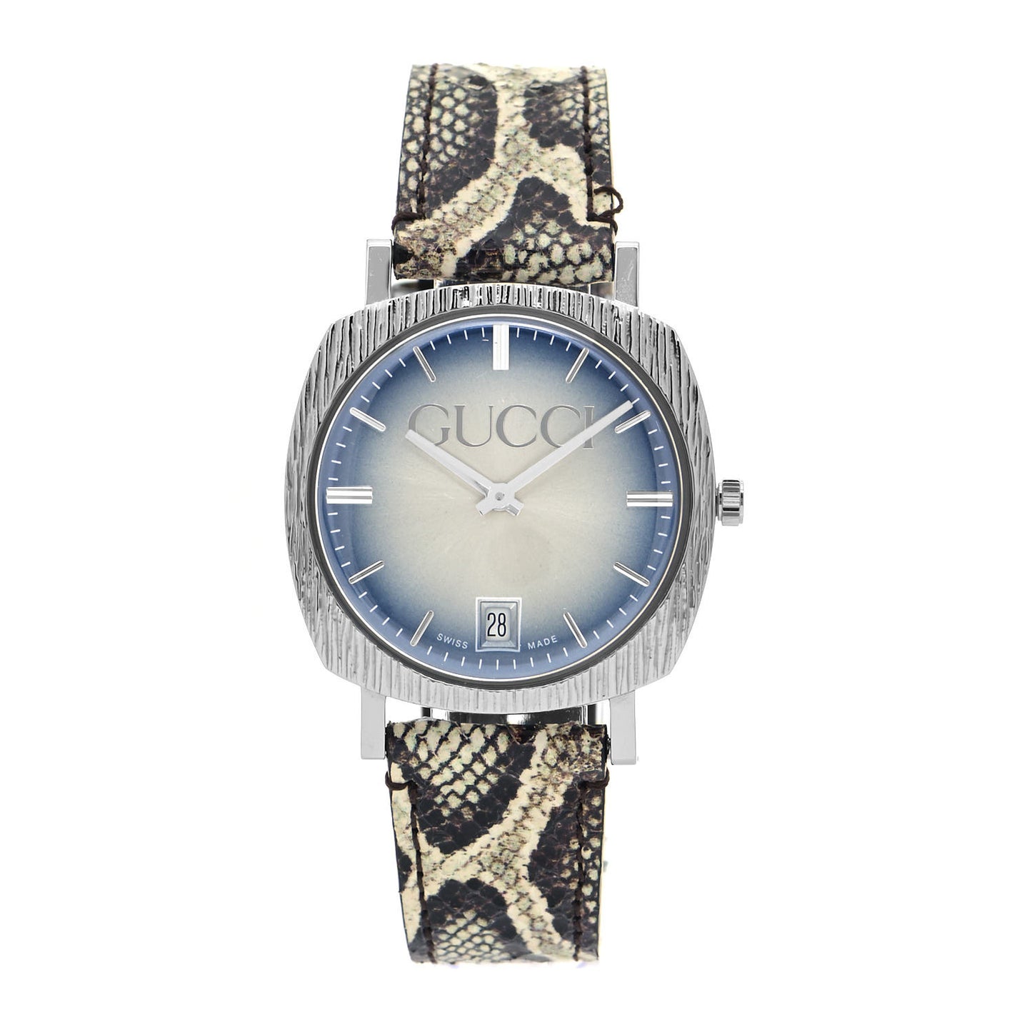 Stainless Steel Calfskin 36mm Pantheon Quartz Watch Blue