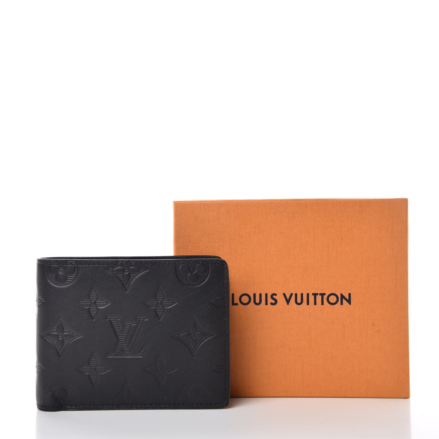 Louis Vuitton Calfskin Monogram Shadow Multiple Wallet Black 7 of 7