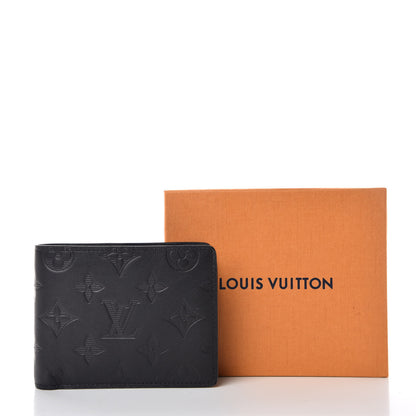 Louis Vuitton Calfskin Monogram Shadow Multiple Wallet Black 7 of 7