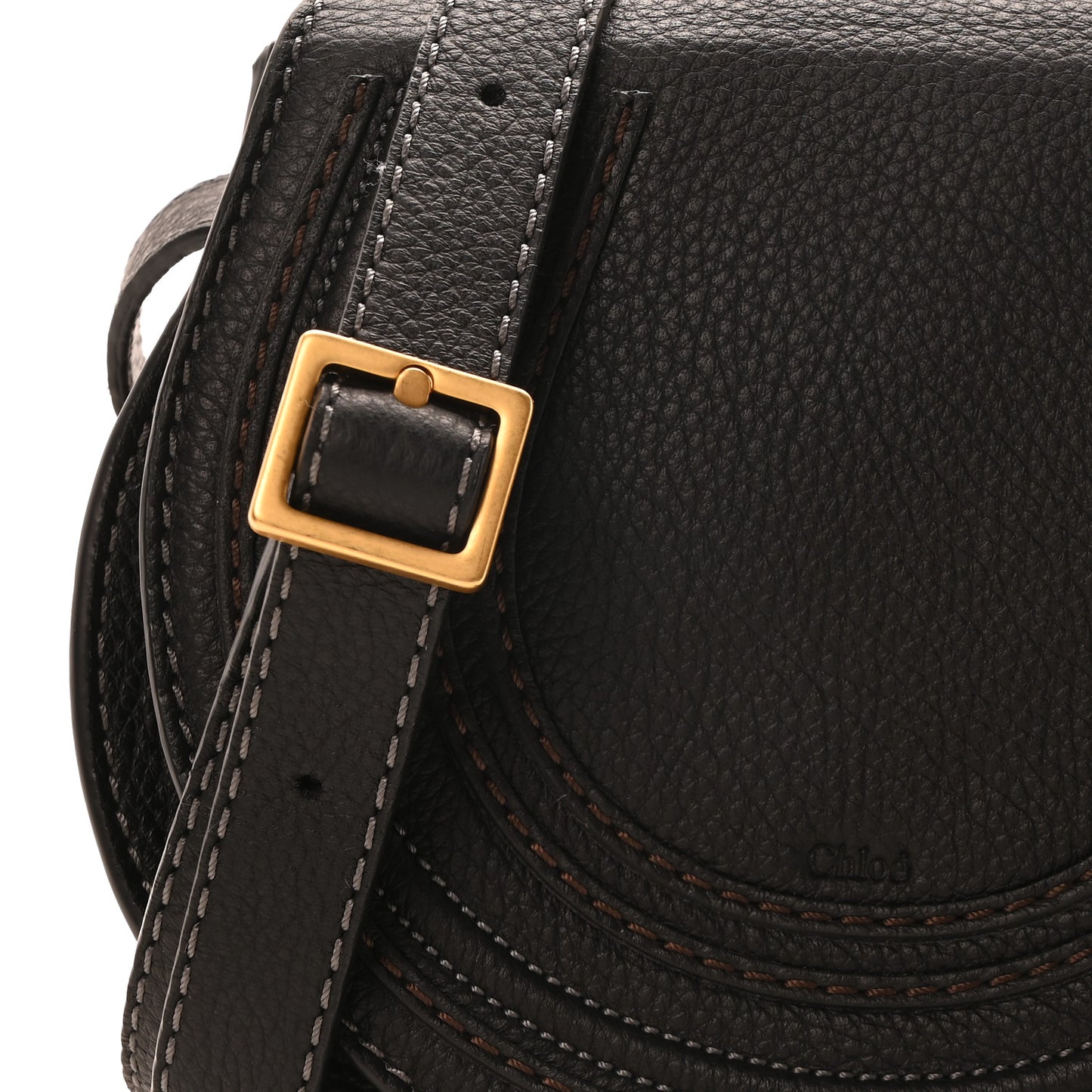 Calfskin Mini Marcie Round Crossbody Bag Black