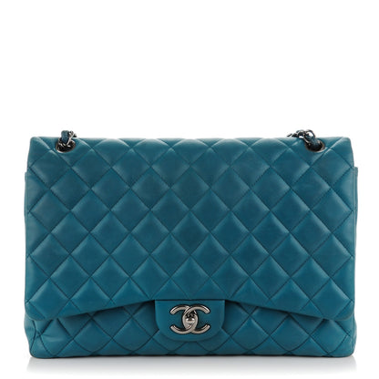Chanel Lambskin Maxi Double Flap Turquoise 1 of 12