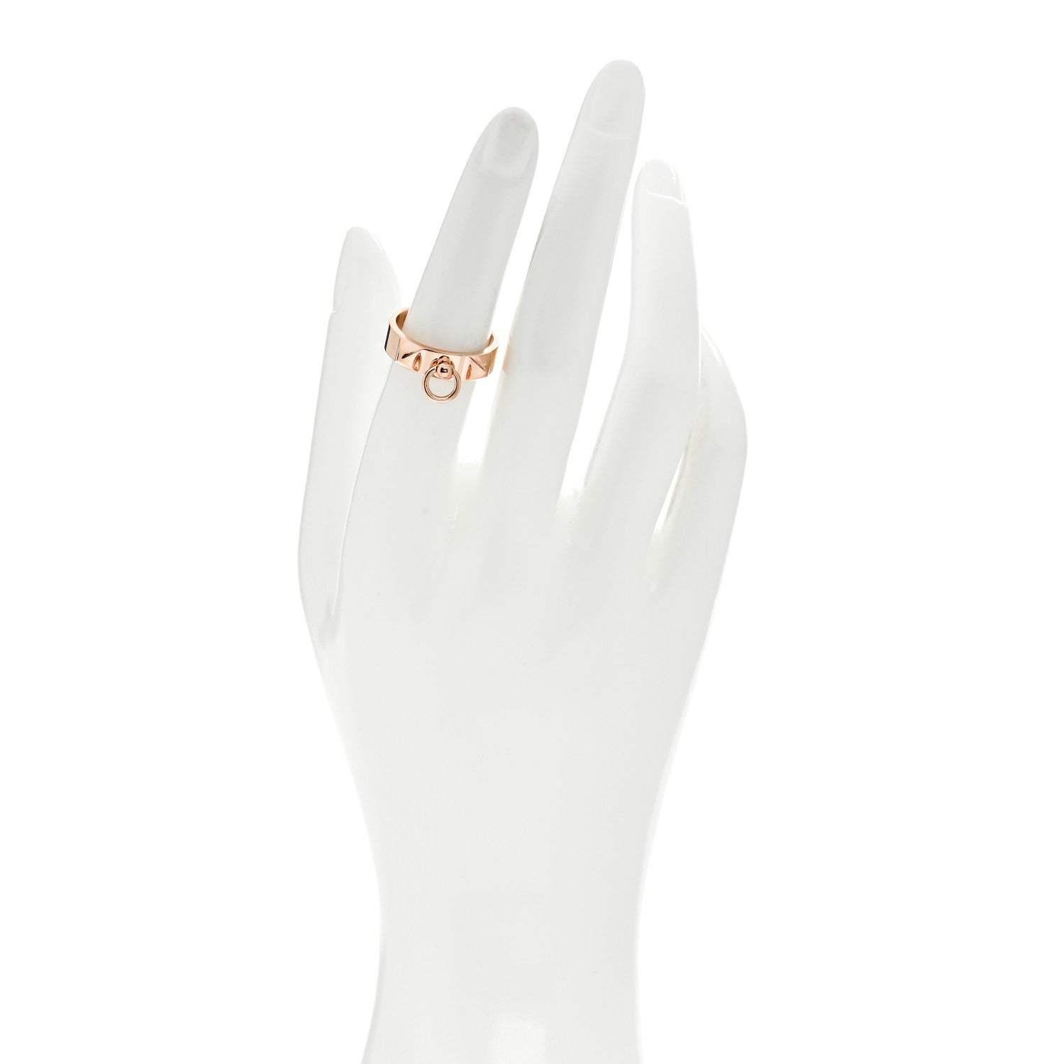 Hermes 18K Rose Gold PM Collier De Chien Ring 53 6.5 2 of 5