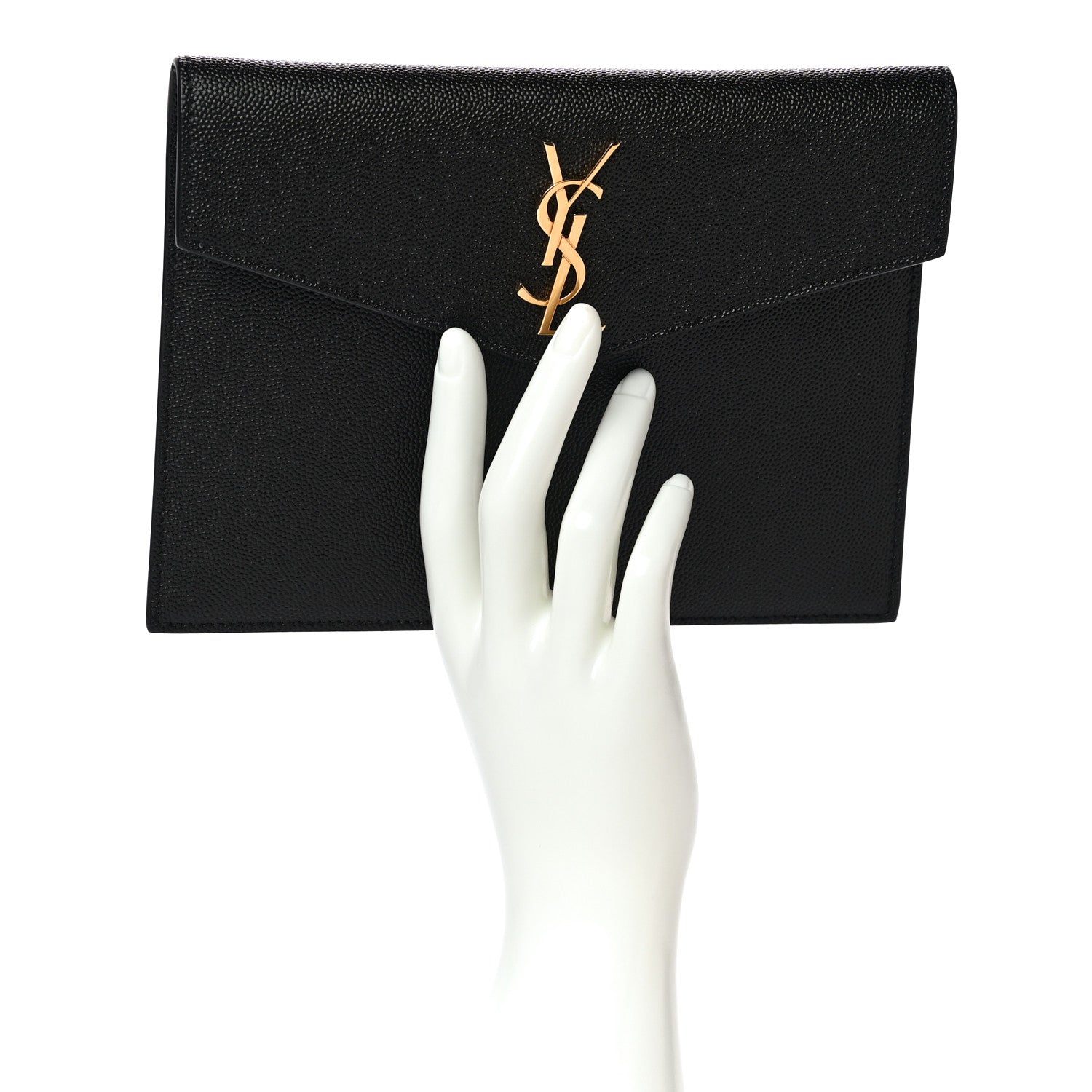 Saint Laurent Grain De Poudre Uptown Baby Pouch Black 2 of 10