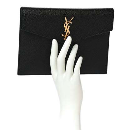 Saint Laurent Grain De Poudre Uptown Baby Pouch Black 2 of 10