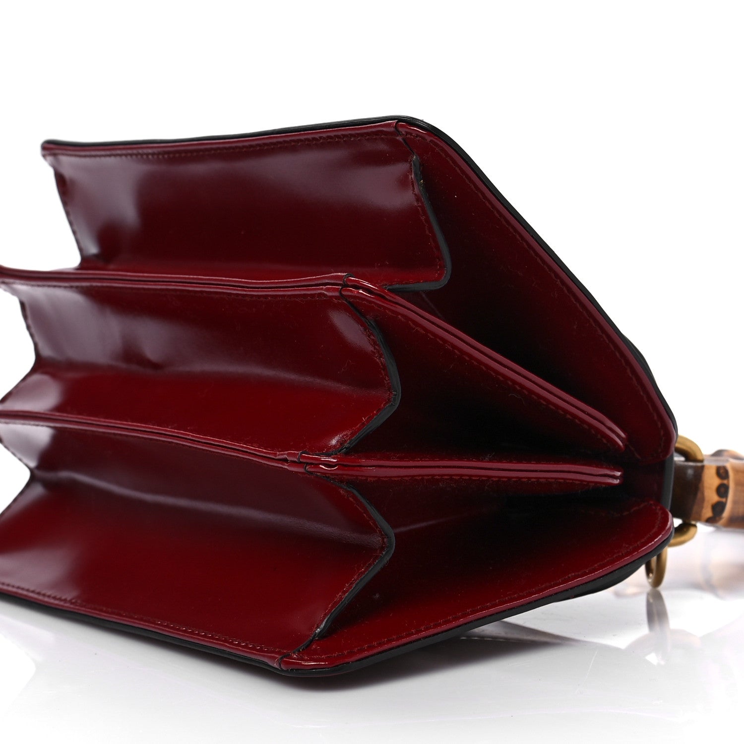 Gucci Calfskin Lisse Cornice Crystal Mini Thiara Top Handle Bag Cerise Red Gold Multicolor 8 of 9