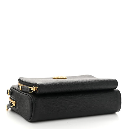 Christian Dior Grained Calfskin Caro Double Pouch Black 4 of 10