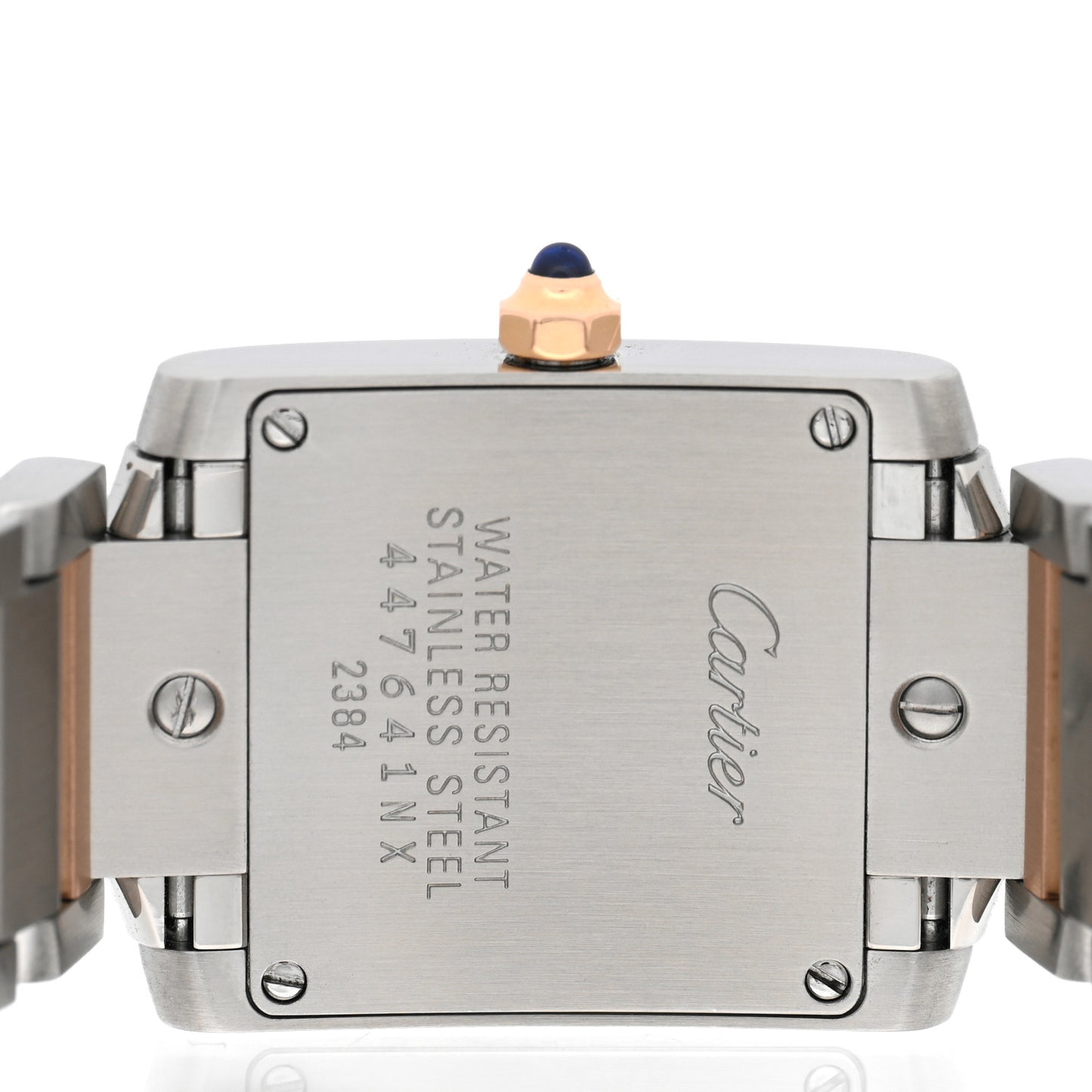Stainless Steel 18K Pink Gold Mother of Pearl 20mm Tank Francaise Quartz Watch