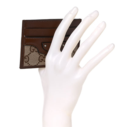 Balenciaga X GUCCI GG Monogram Azalea Calfskin Neo Classic Card Holder Beige Ebony Brown Sugar 2 of 8