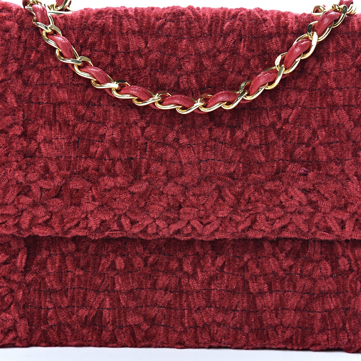 Chanel Velvet Quilted Tassel Small Single Flap Dark Red 8 of 12