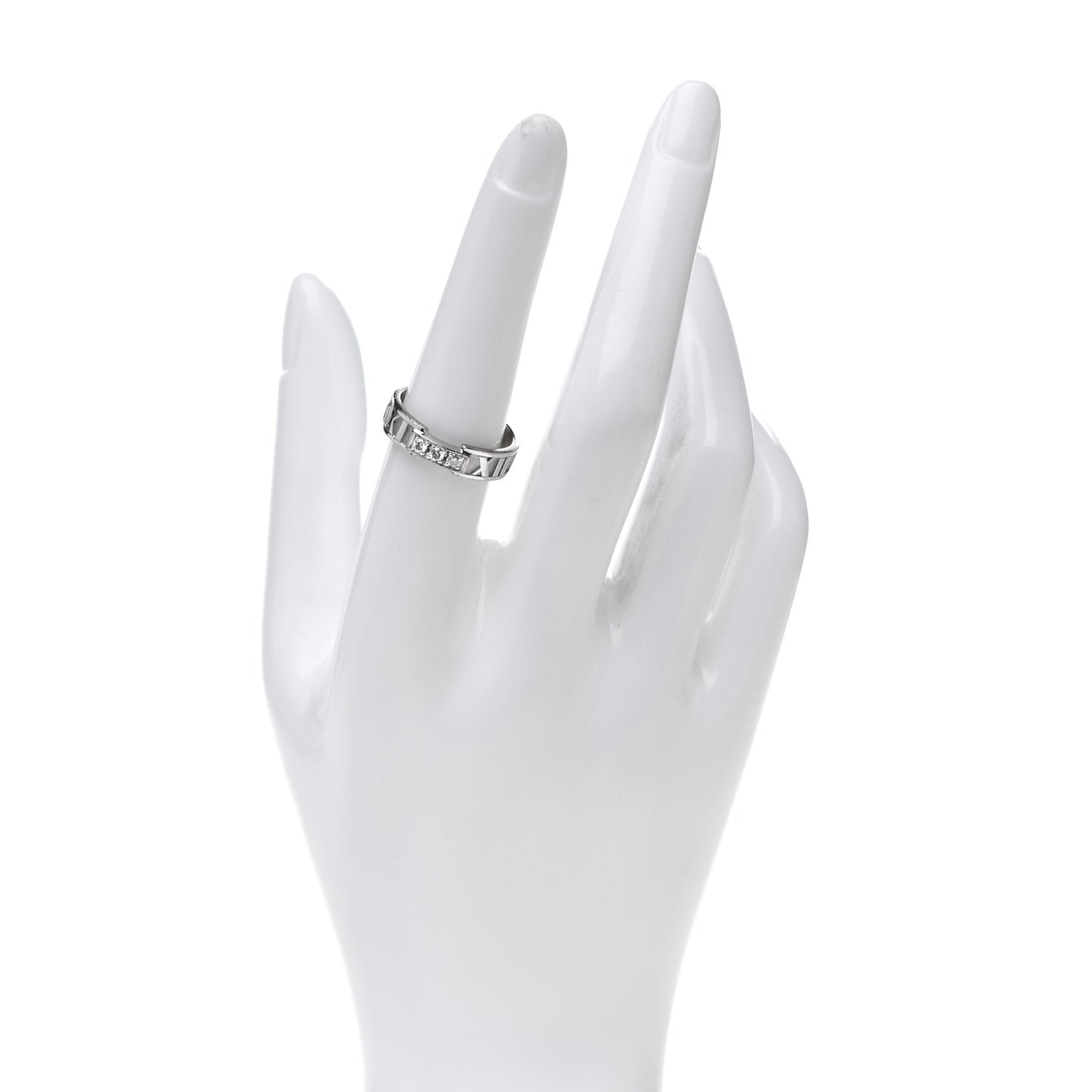 18K White Gold Diamond Atlas Ring 56 7.5