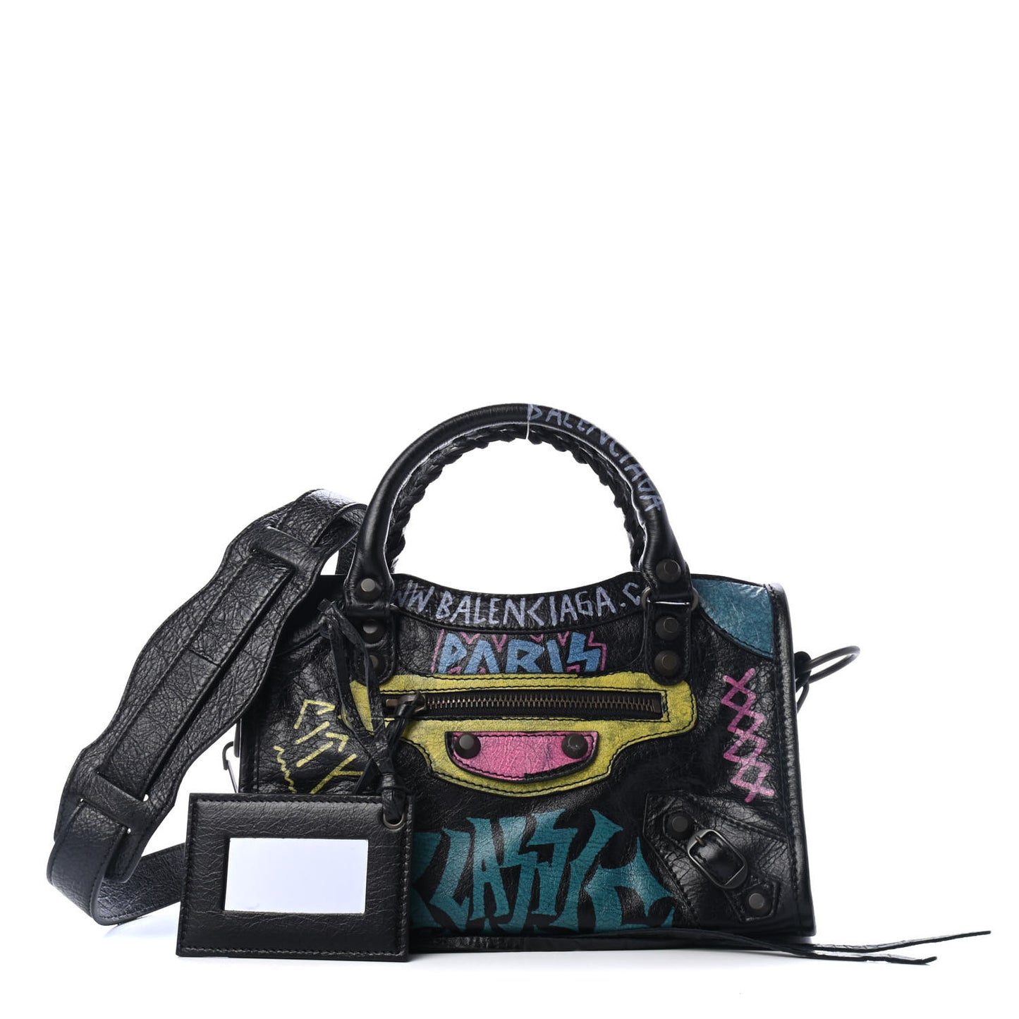 Agneau Arena Graffiti All Over Classic Hardware Mini City Black Multicolor