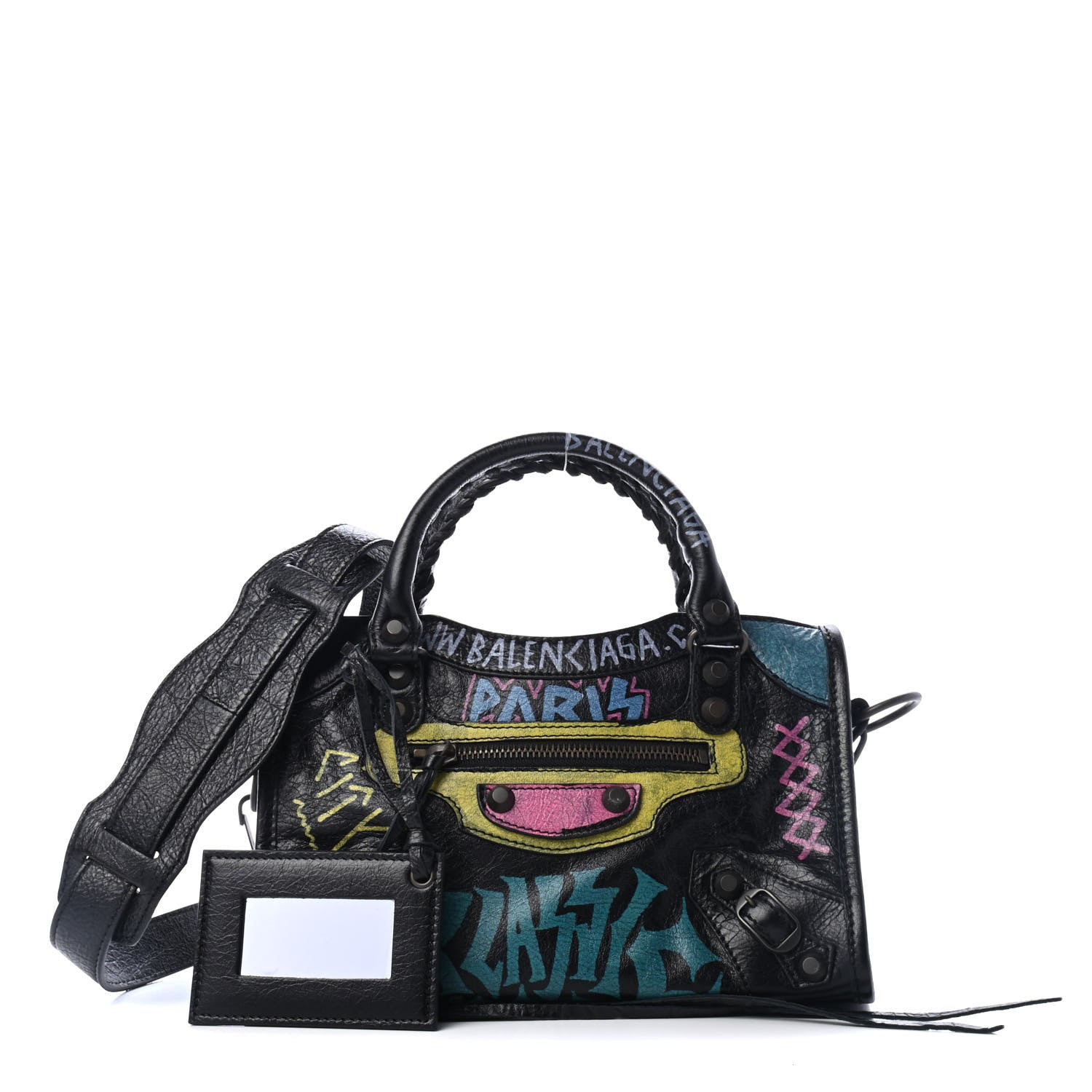 Balenciaga Agneau Arena Graffiti All Over Classic Hardware Mini City Black Multicolor 1 of 4