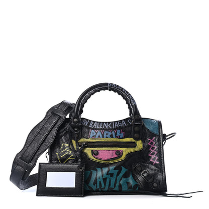 Balenciaga Agneau Arena Graffiti All Over Classic Hardware Mini City Black Multicolor 1 of 4