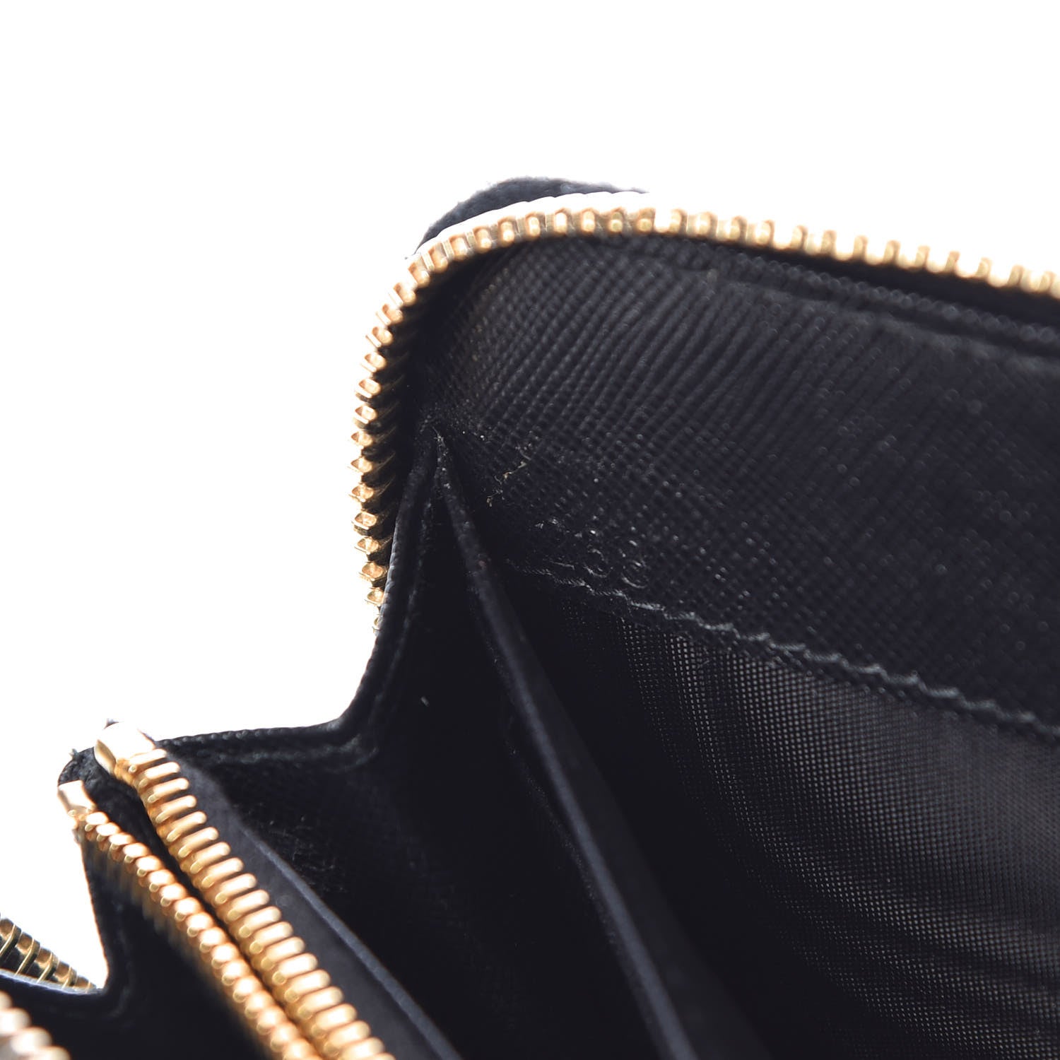 Prada Saffiano Metal Zip Around Wallet Black 7 of 9