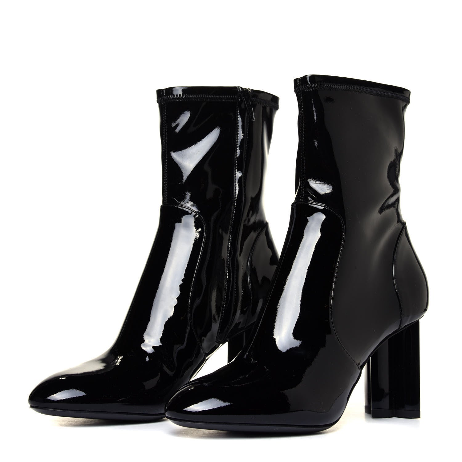 Louis Vuitton Patent Silhouette Ankle Boots 38 Black 3 of 12