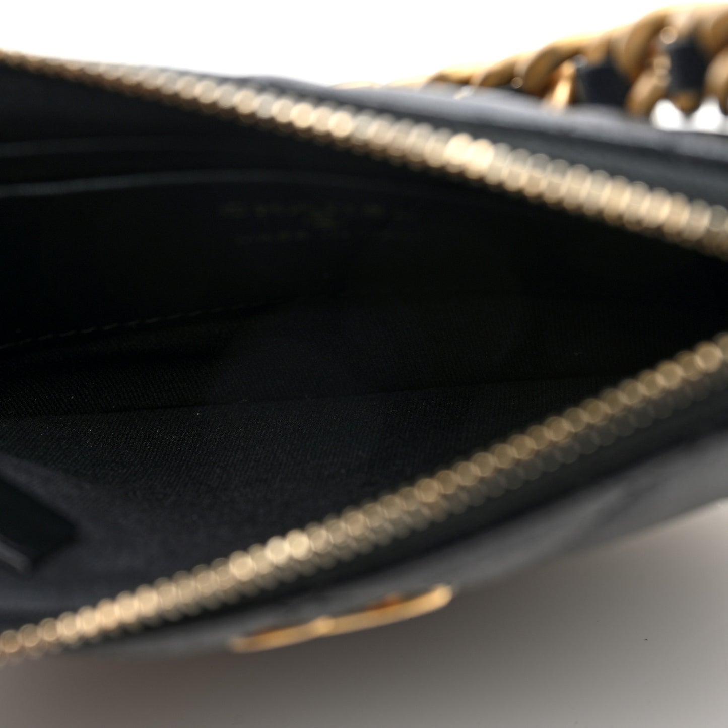 Shiny Crumbled Lambskin Quilted Round Small CC Hobo Black