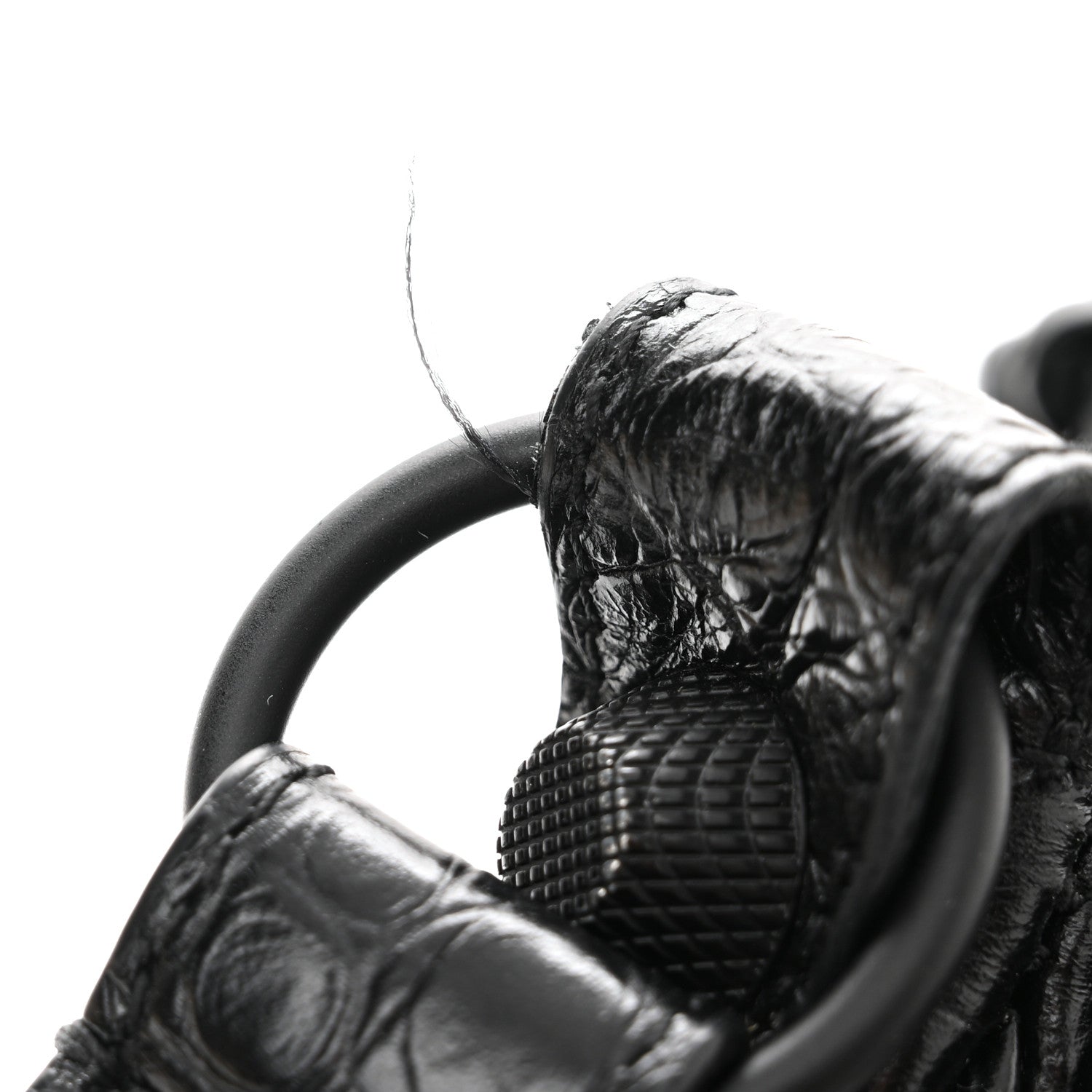 Balenciaga Extra Supple Calfskin Crocodile Embossed Monochrome Le Cagole Shoulder Bag XS Black 12 of 12