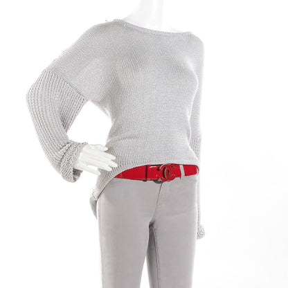 Chanel Patent Calfskin CC Logo Belt 85 34 Red 2 of 7