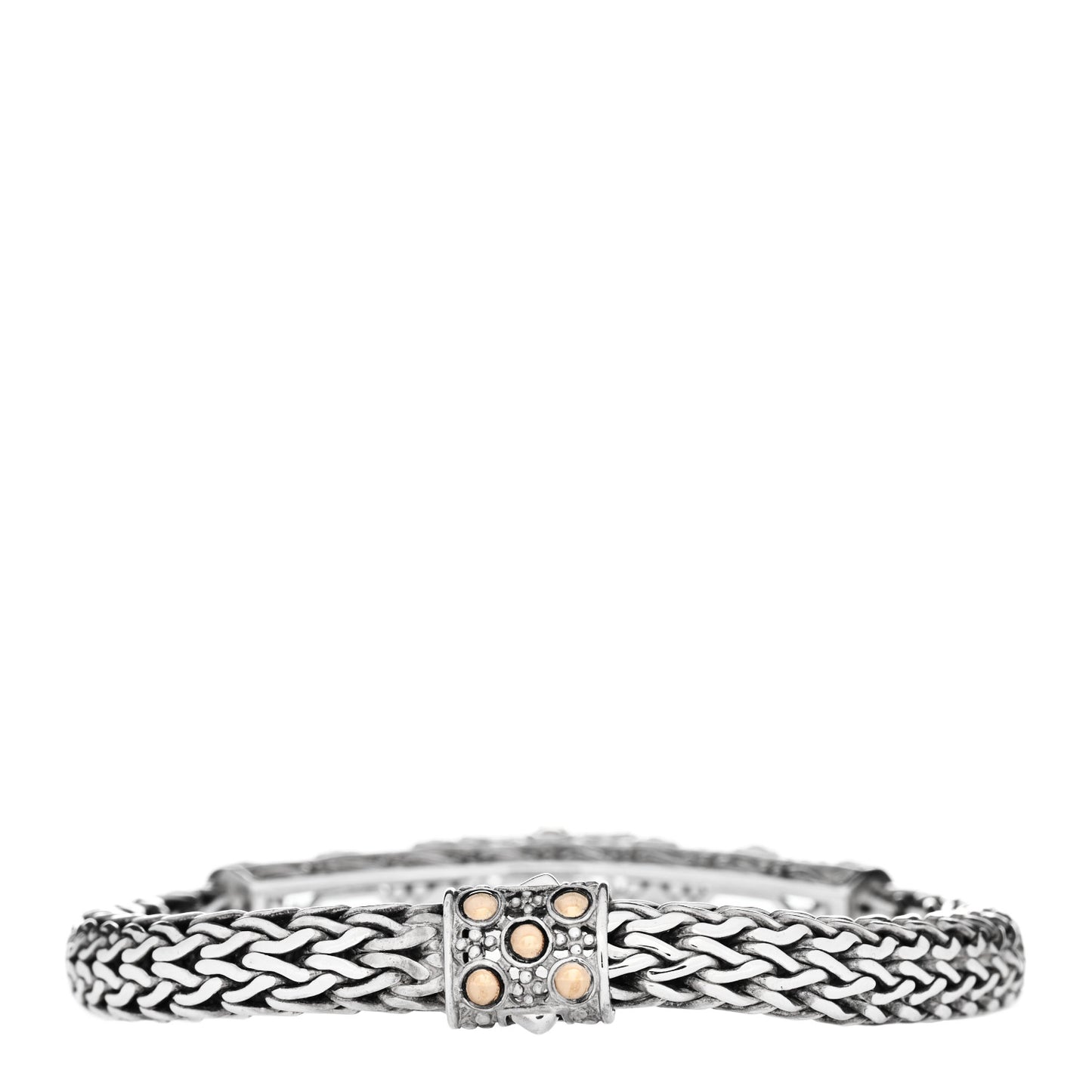 Sterling Silver 18K Yellow Gold Aquamarine Station Bracelet