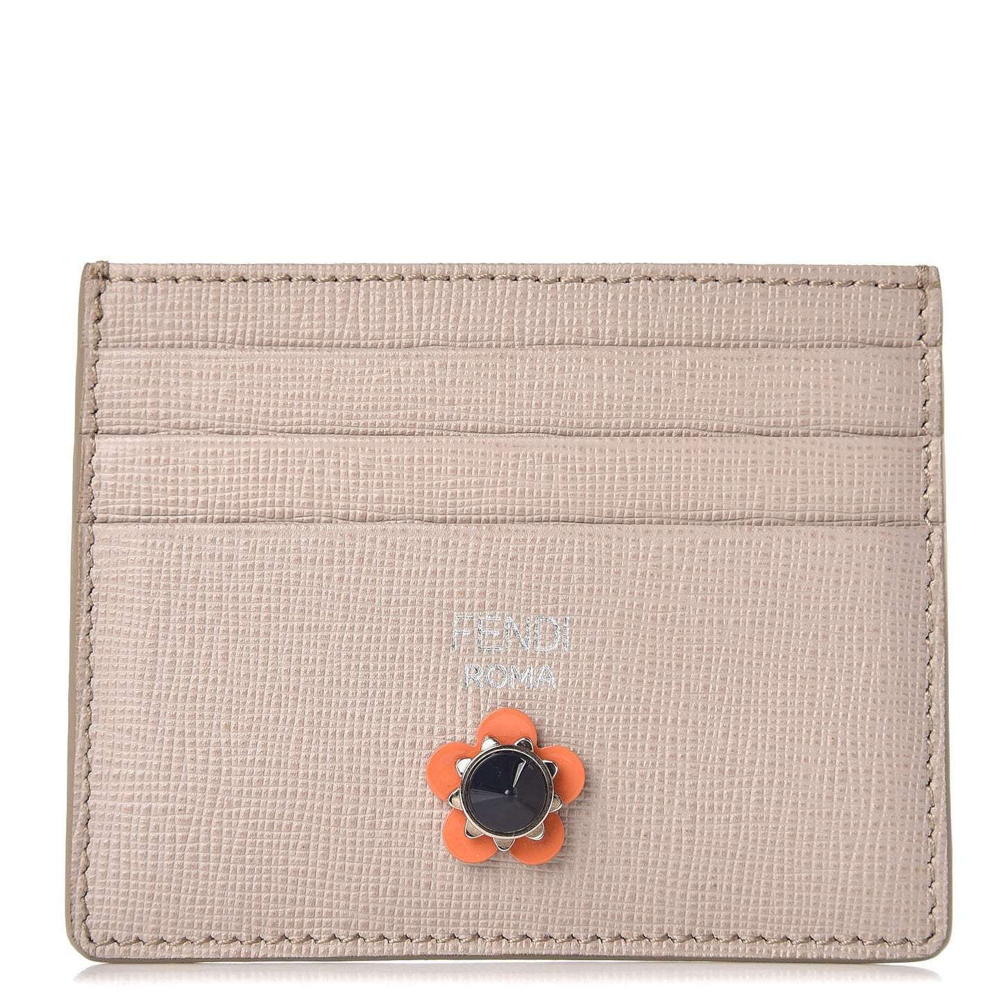 Vitello Elite Flowerland Card Holder Grigio Polvere