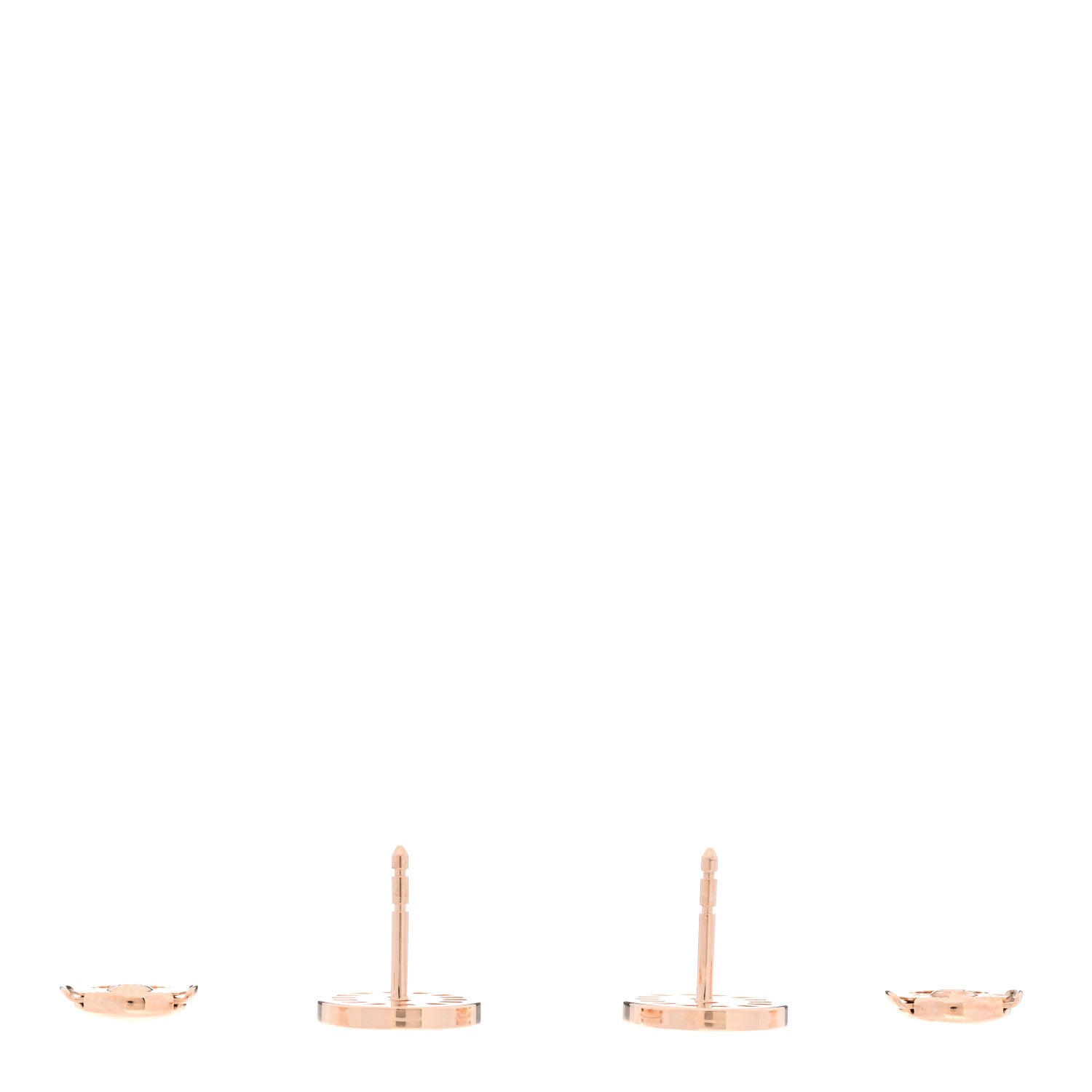 Hermes 18K Rose Gold Diamond Chaine d'Ancre Divine Stud Earrings 3 of 5