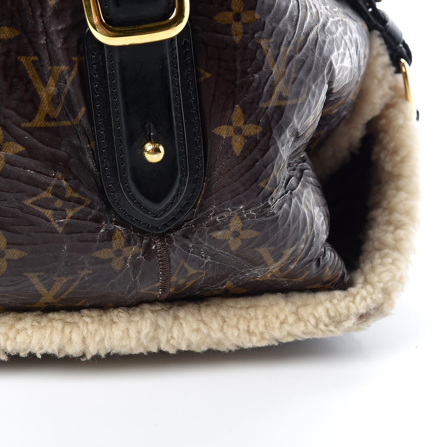 Patent Monogram Shearling Sac Thunder