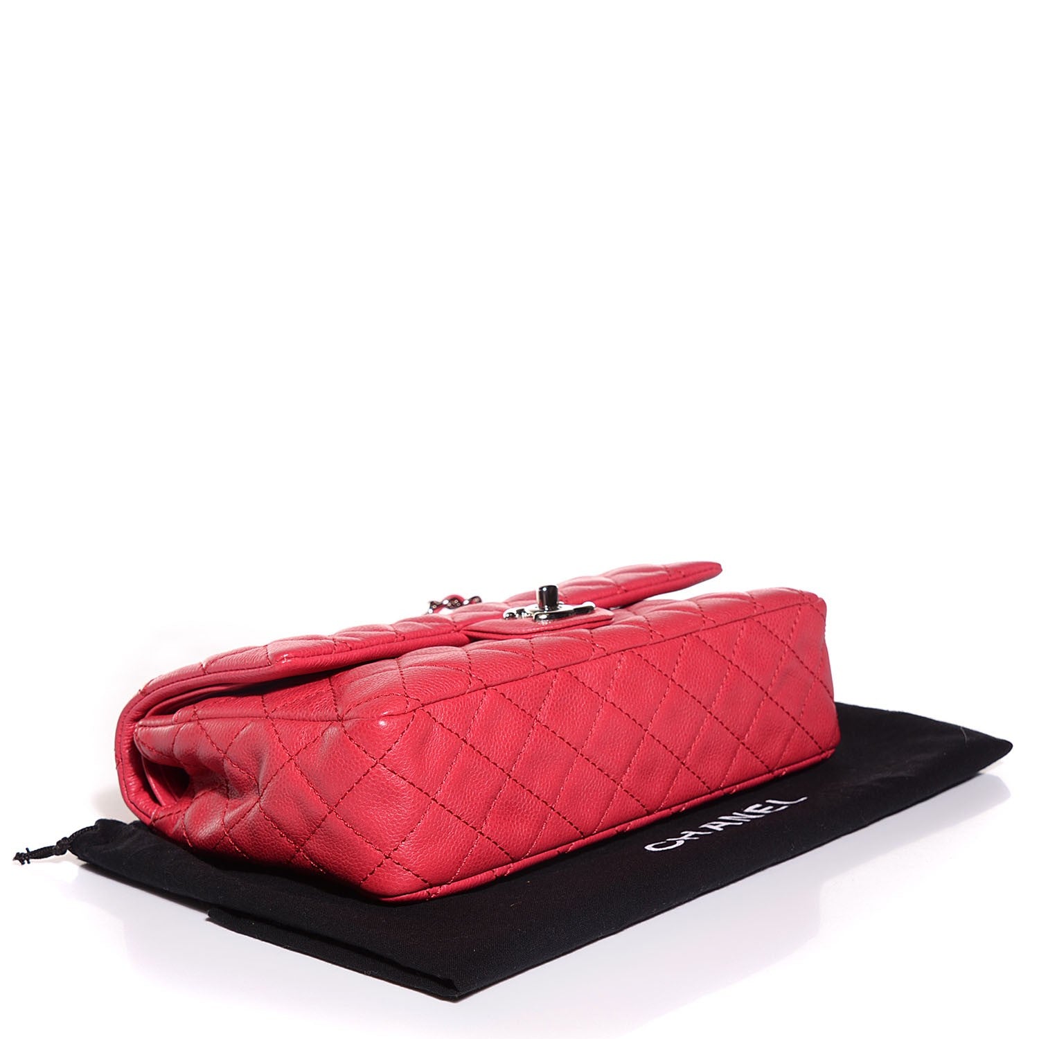 Chanel Washed Caviar Medium Double Flap Fuchsia 4 of 8