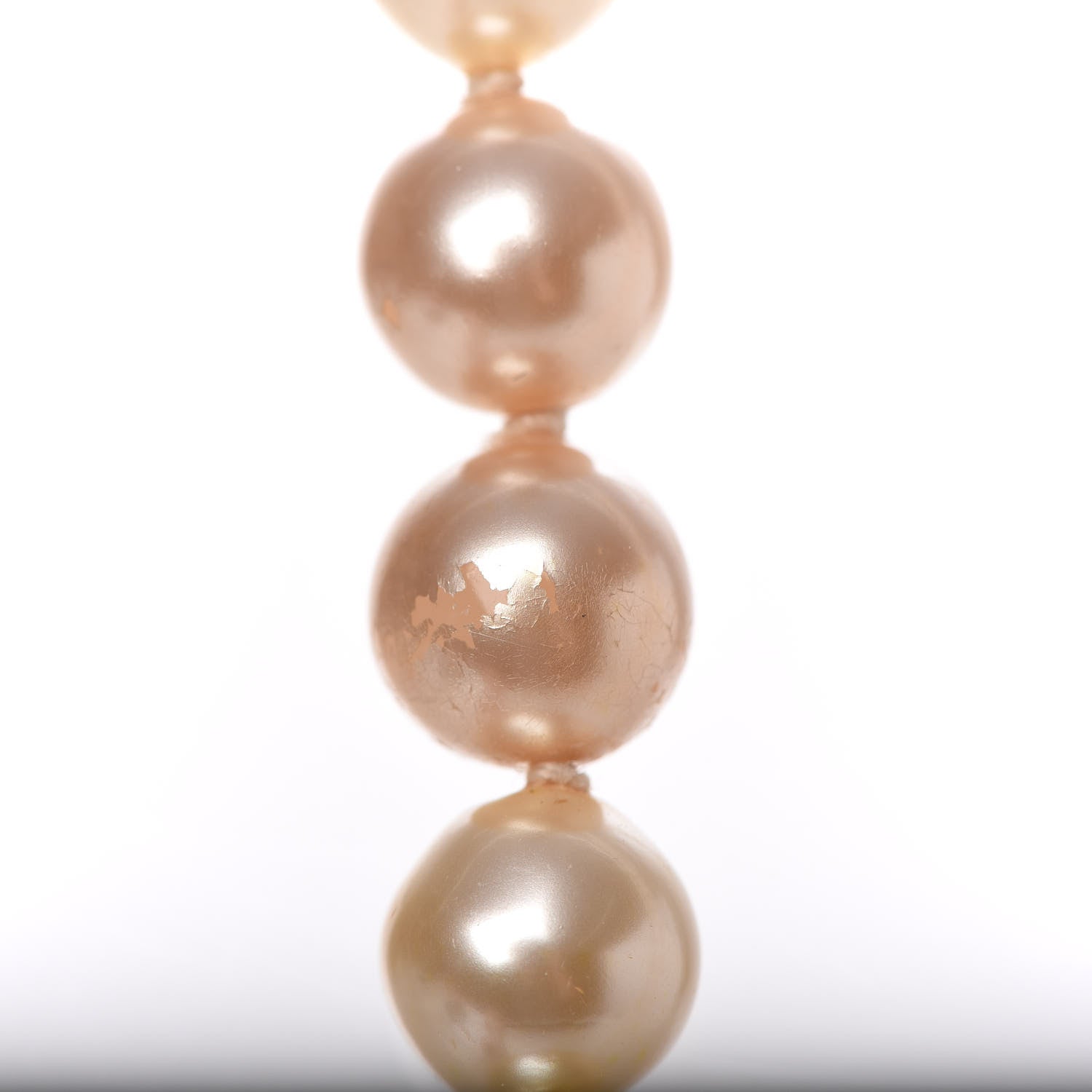 Chanel Pearl CC Long Necklace Gold Pink 7 of 8