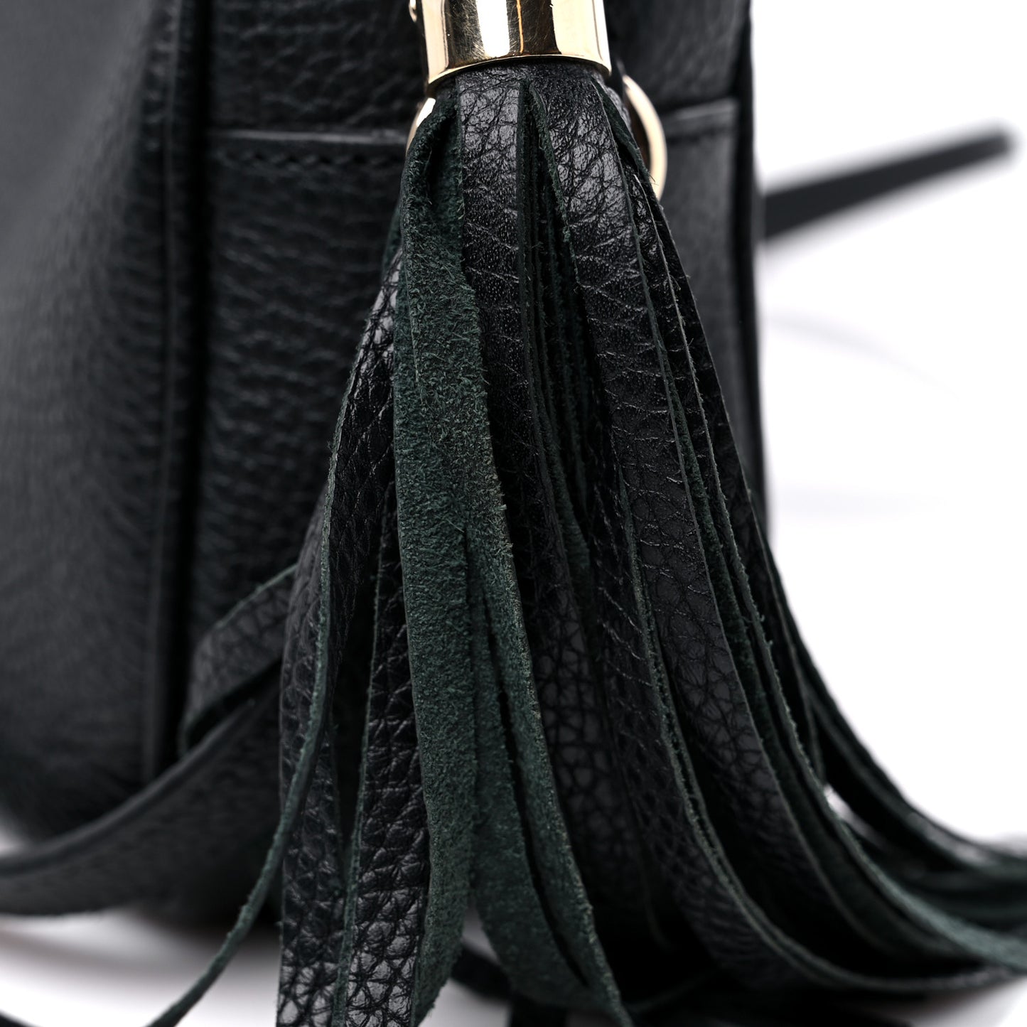 Pebbled Calfskin Small Soho Disco Bag Black