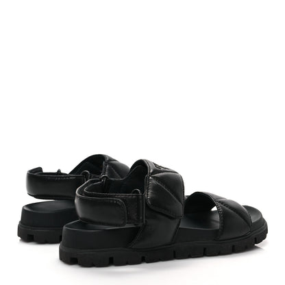 Prada Nappa Logo Quilted 20mm Sport Sandals 35 Black 4 of 9