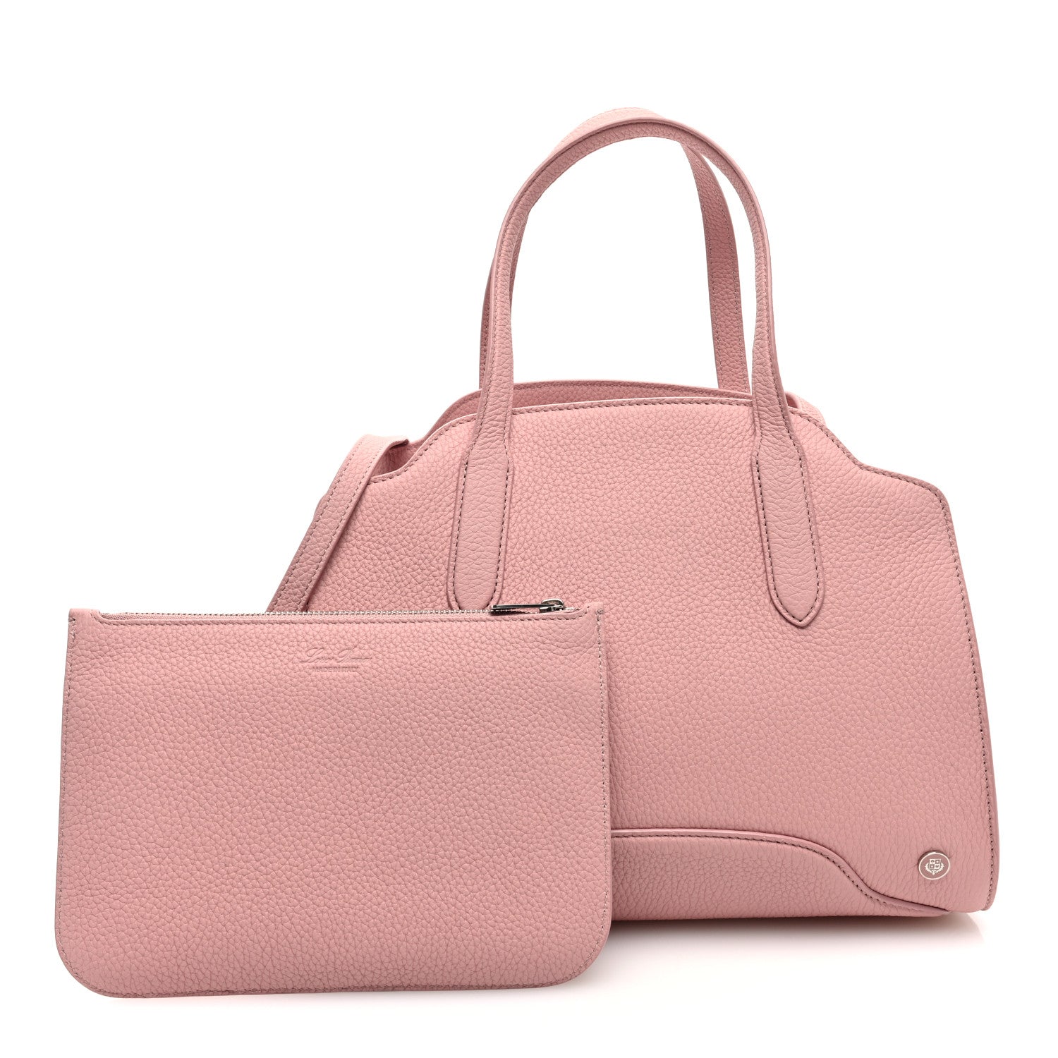 Loro Piana Grained Calfskin Medium Sesia Rosa 2 of 10