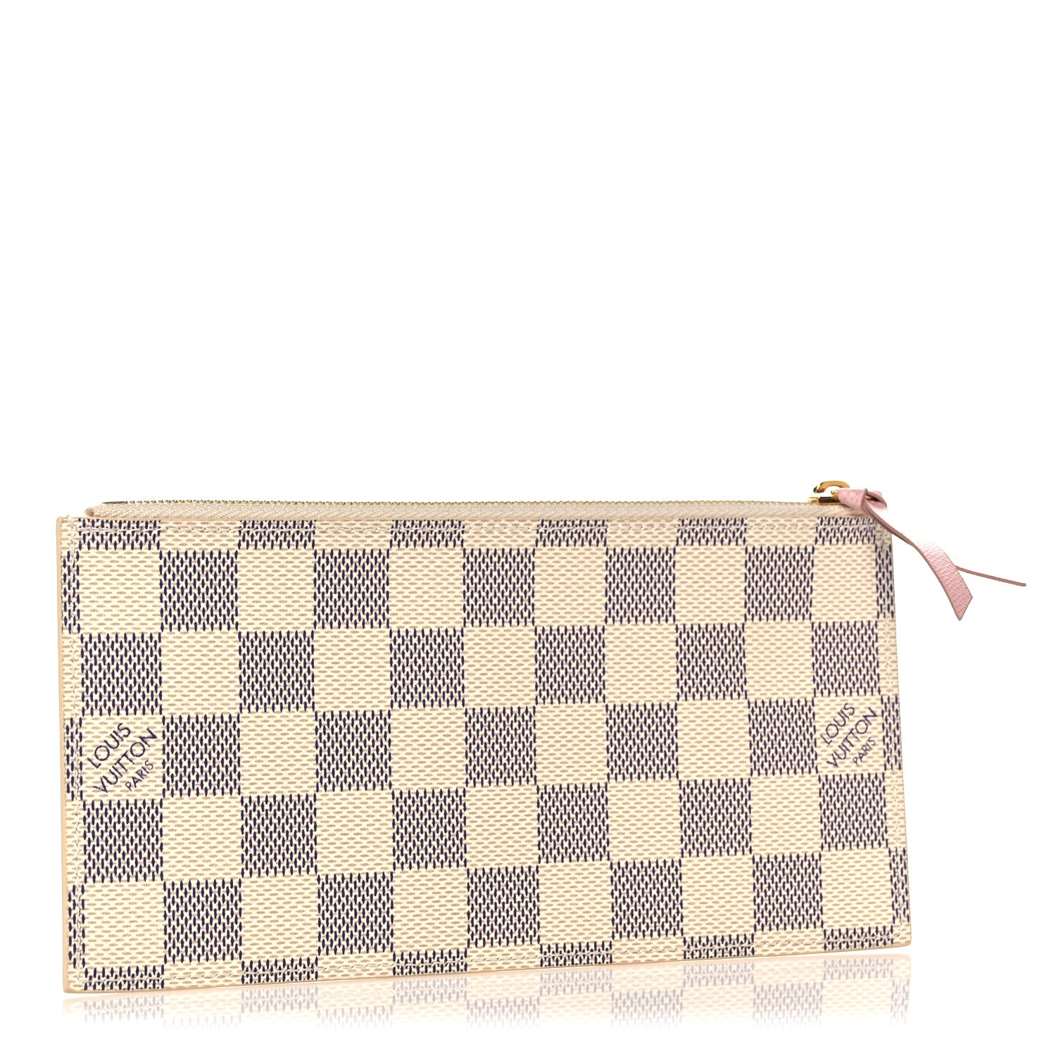 Louis Vuitton Damier Azur Felicie Chain Wallet Zippered Insert Rose Ballerine 3 of 6