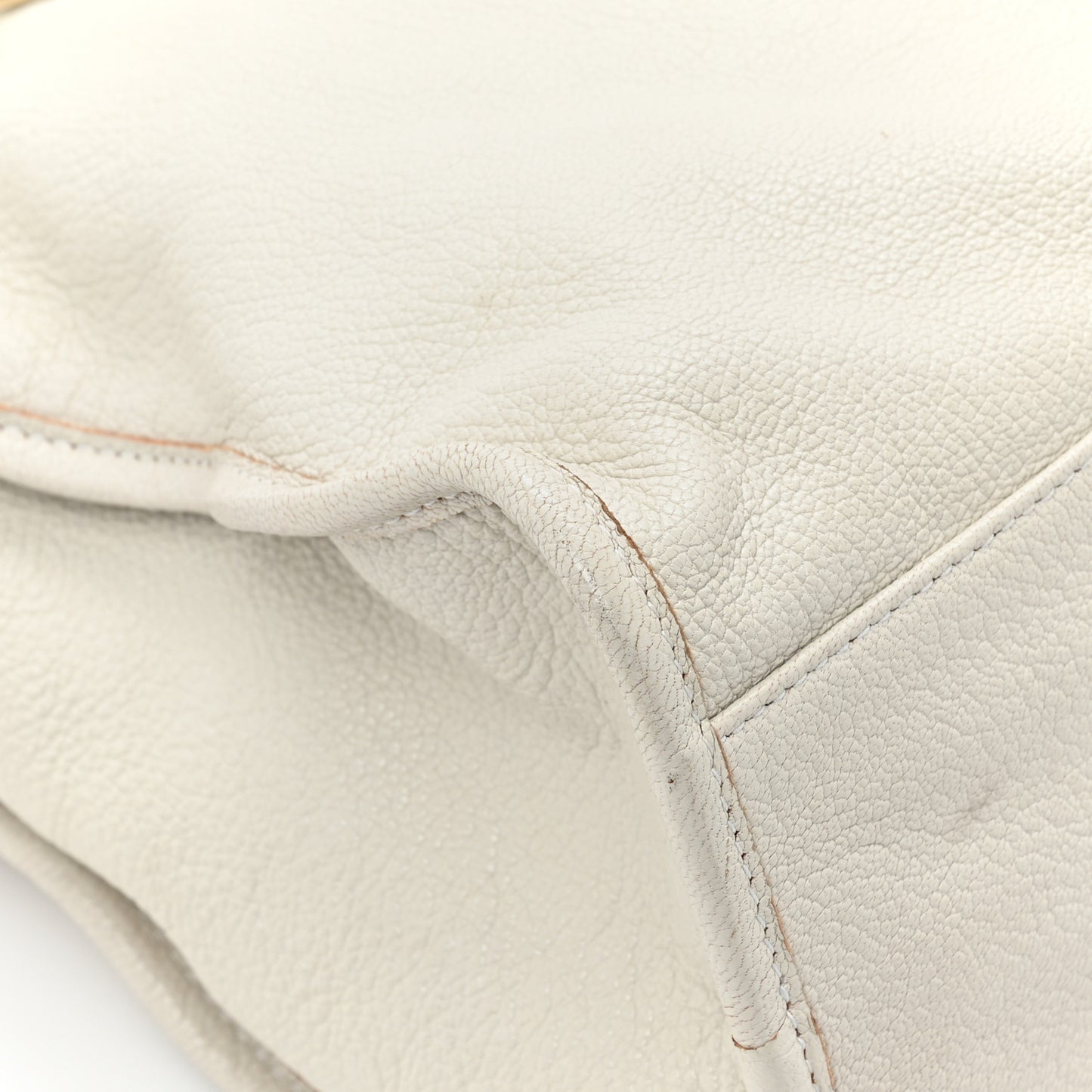 Chevre Gold Metallic Edge Hardware City White