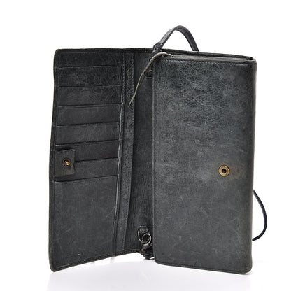 Balenciaga Agneau Classic Hardware Continental Wallet on Strap Anthracite 4 of 15