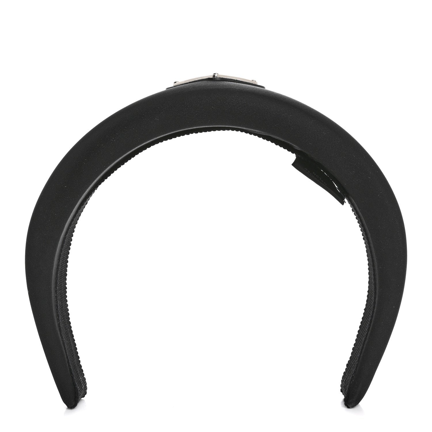 Prada Re-Nylon Metal Triangle Logo Headband Black 1 of 6