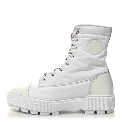 Hermes Calfskin Parachute Fresh Ankle Boots 39 White 1 of 8