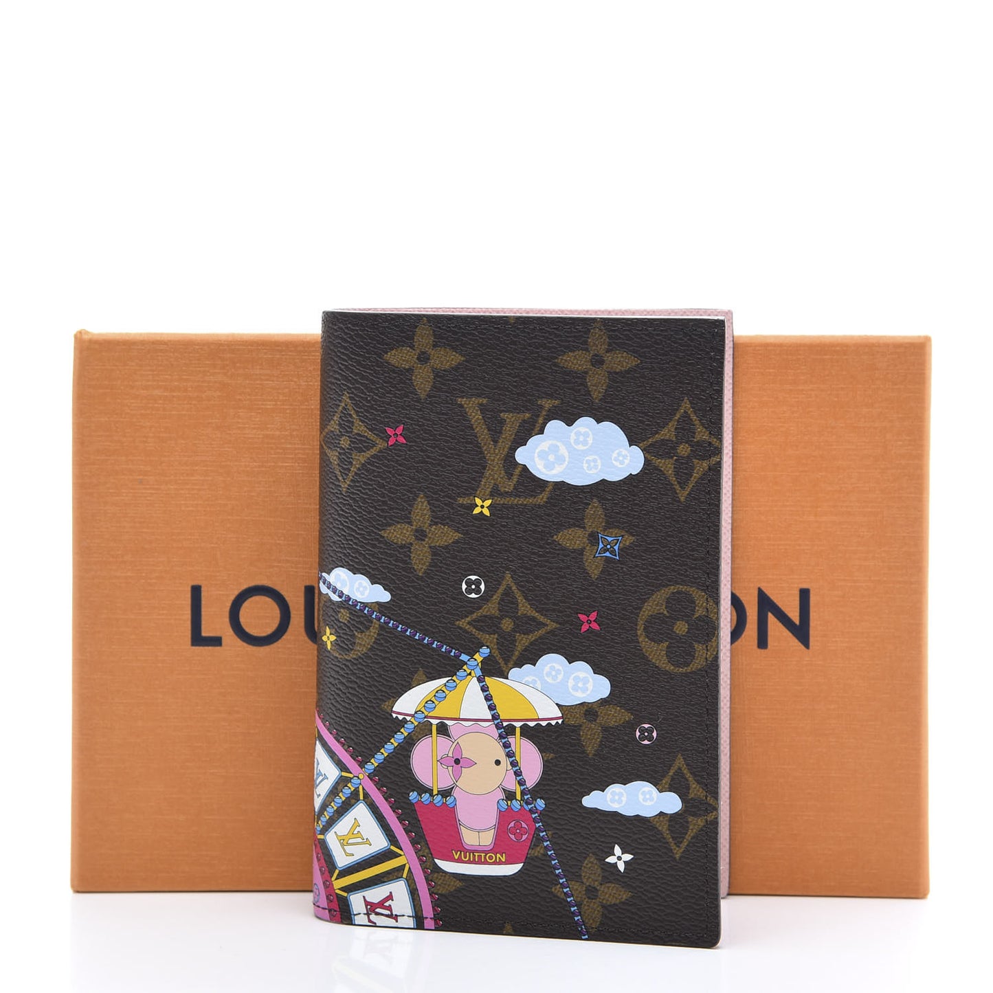 Monogram 2020 Christmas Animation Big Wheel Passport Cover Rose Ballerine