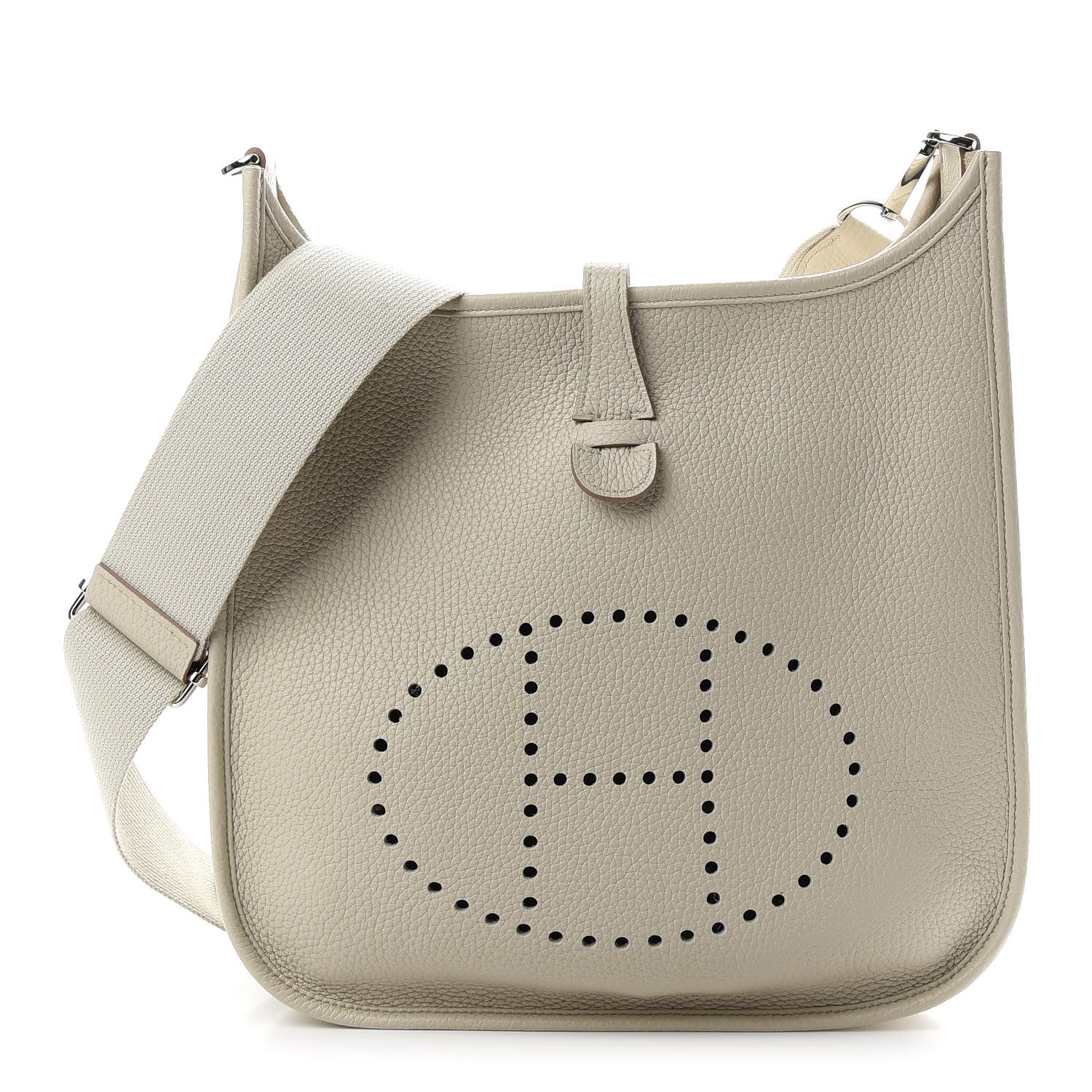 Hermes Taurillon Clemence Evelyne III PM Craie 1 of 8