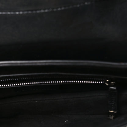 Christian Dior Shiny Crinkled Calfskin Studded Saddle Bag Black 5 of 10