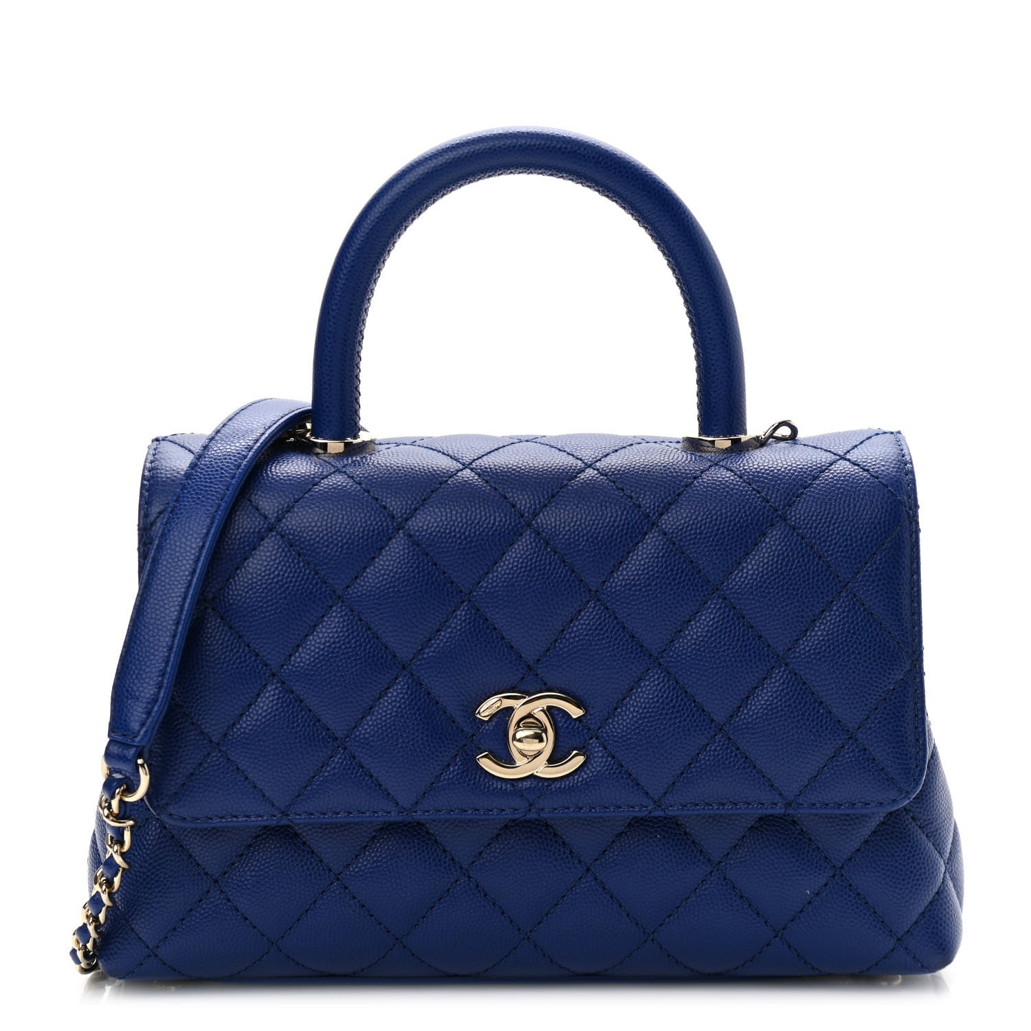 Chanel Caviar Quilted Mini Coco Handle Flap Blue 1 of 9