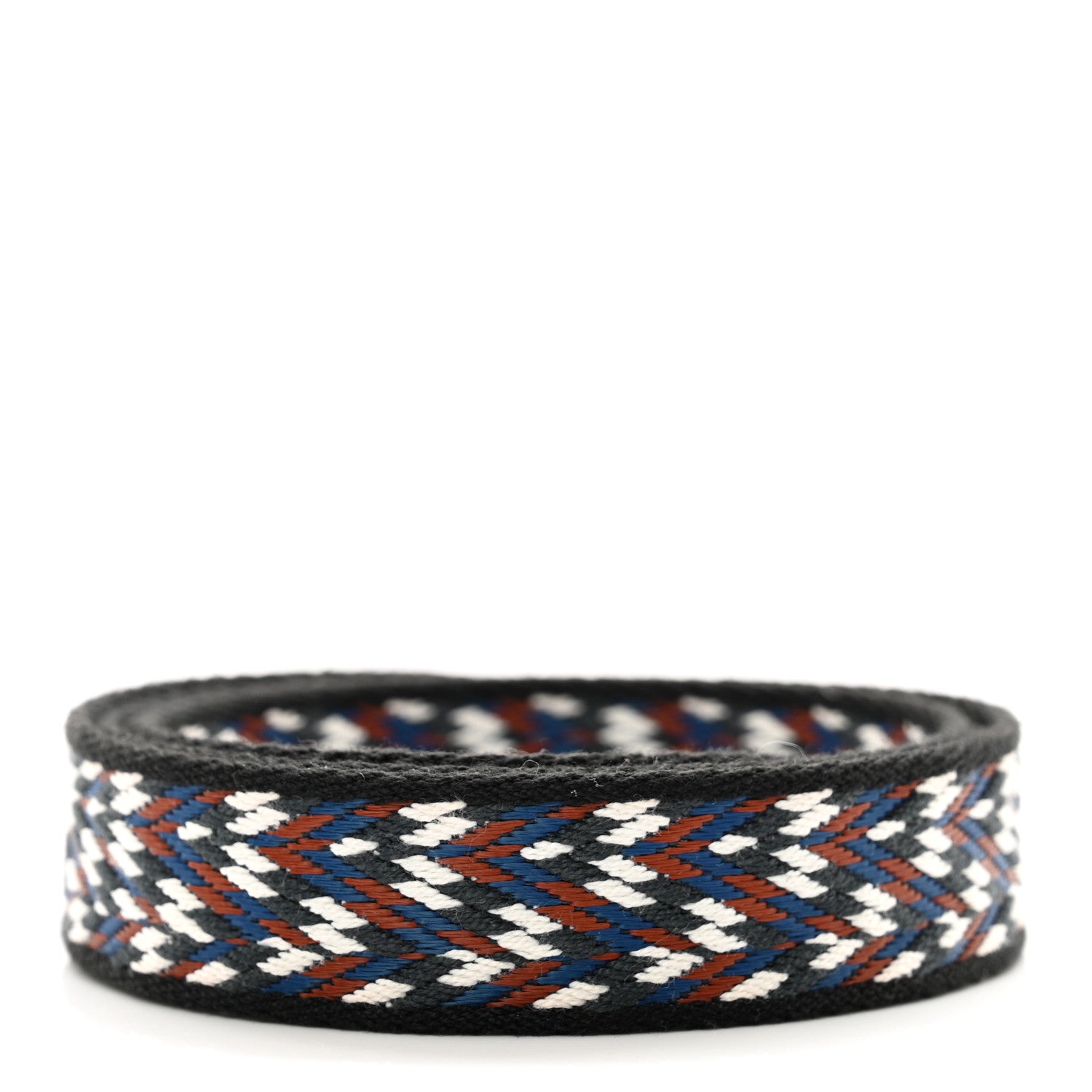 Hermes Toile Swift 25mm Sangle Cavale Shoulder Strap Black White Deep Blue 2 of 4
