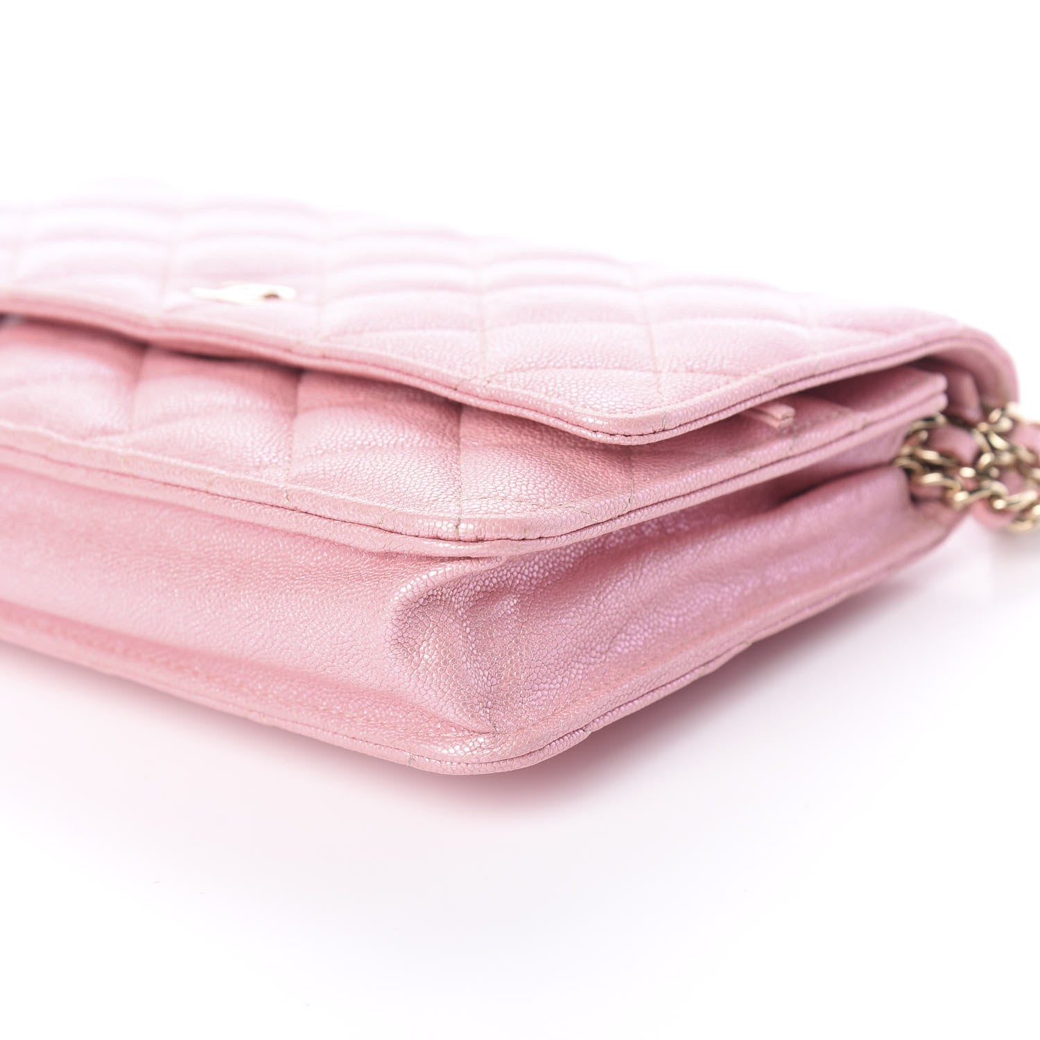 Chanel Iridescent Caviar Quilted Wallet on Chain WOC Rose Pink 9 of 10